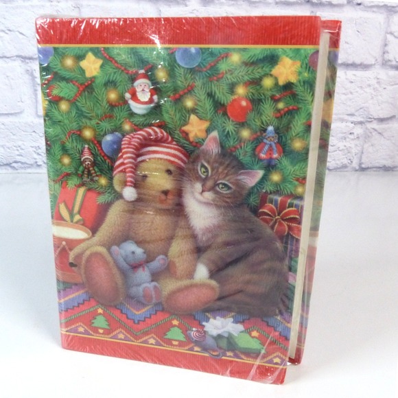 Hallmark Other - Hallmark Christmas Teddy Bear Kitten Photo Album Holiday Keepsake Holds 100 4x6
